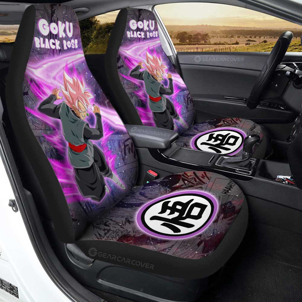 Goku Black Rose Car Seat Covers Custom Galaxy Style Dragon Ball Anime Car Accessories - Gearcarcover - 1