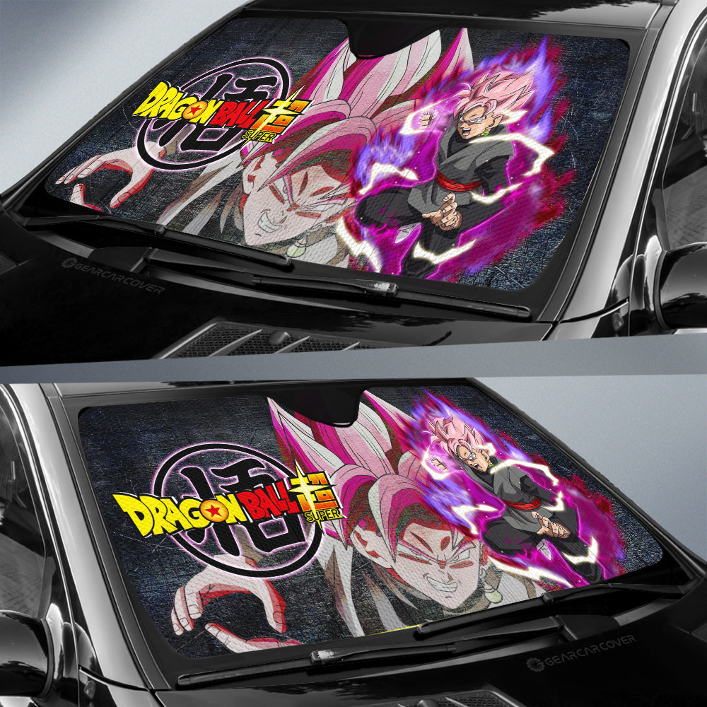 Goku Black Rose Car Sunshade Custom Dragon Ball Anime Car Interior Accessories - Gearcarcover - 3