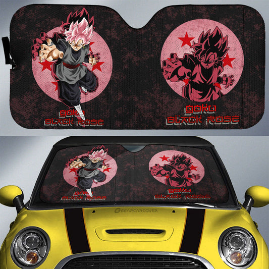 Goku Black Rose Car Sunshade Custom Dragon Ball Anime Car Interior Accessories - Gearcarcover - 1