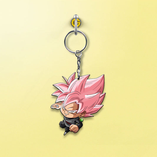 Goku Black Rose Keychain Custom Dragon Ball Anime Car Accessories - Gearcarcover - 2
