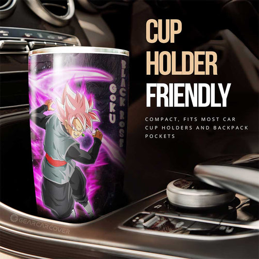 Goku Black Rose Tumbler Cup Custom Dragon Ball Anime Car Accessories Galaxy Style - Gearcarcover - 2
