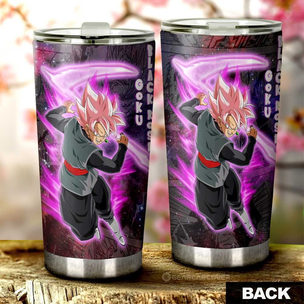 Goku Black Rose Tumbler Cup Custom Dragon Ball Anime Car Accessories Galaxy Style - Gearcarcover - 3