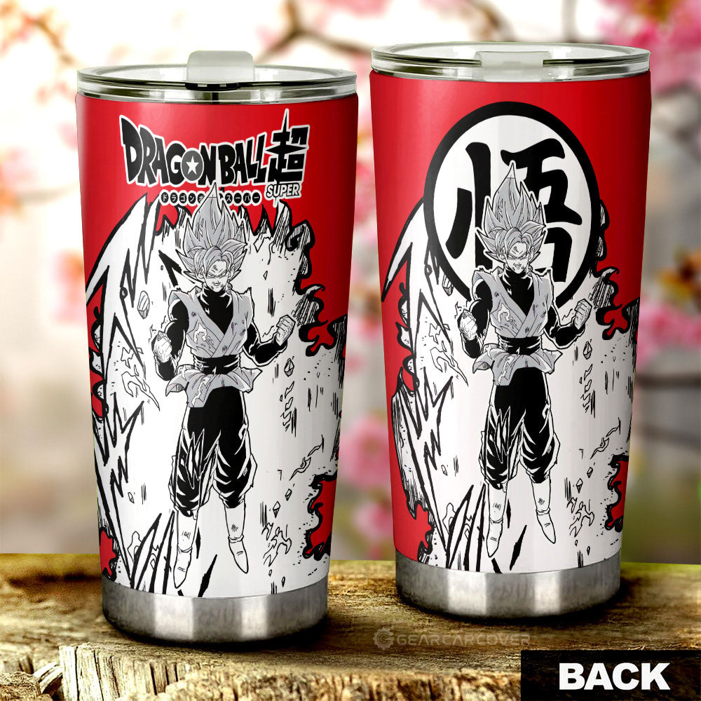 Goku Black Rose Tumbler Cup Custom Dragon Ball Anime Car Accessories Manga Style For Fans - Gearcarcover - 3