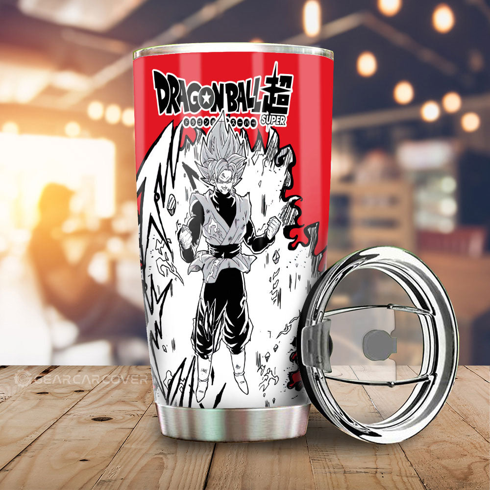 Goku Black Rose Tumbler Cup Custom Dragon Ball Anime Car Accessories Manga Style For Fans - Gearcarcover - 1