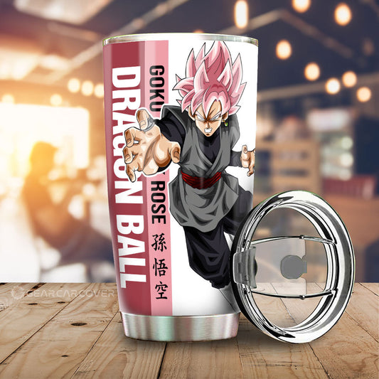 Goku Black Rose Tumbler Cup Custom Dragon Ball Car Accessories For Anime Fans - Gearcarcover - 1