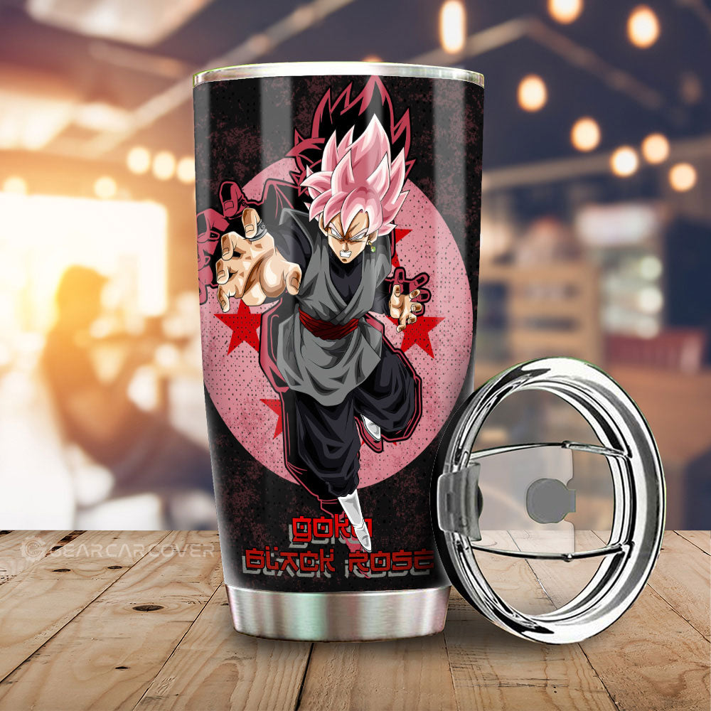 Goku Black Rose Tumbler Cup Custom Dragon Ball Car Accessories - Gearcarcover - 2