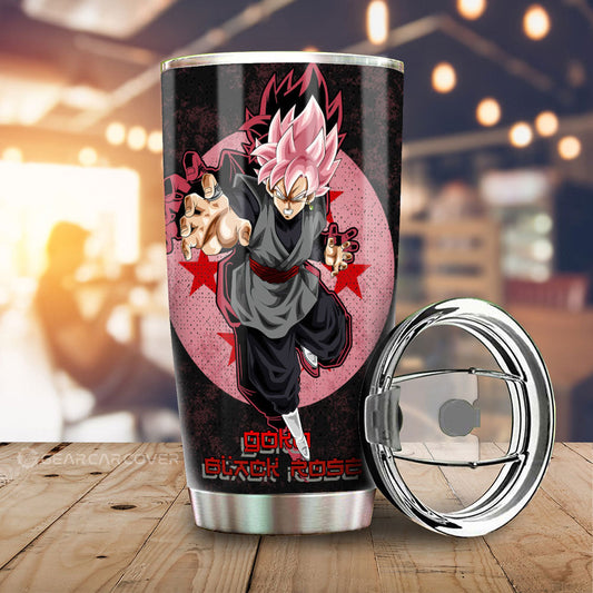 Goku Black Rose Tumbler Cup Custom Dragon Ball Car Accessories - Gearcarcover - 2