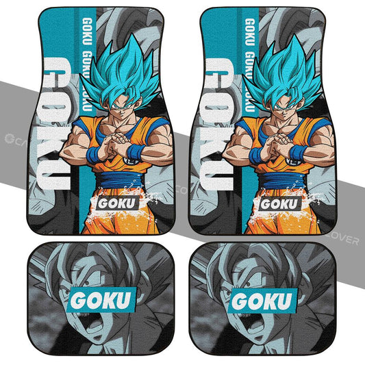 Goku Blue Car Floor Mats Custom Anime Dragon Ball Car Accessories - Gearcarcover - 2