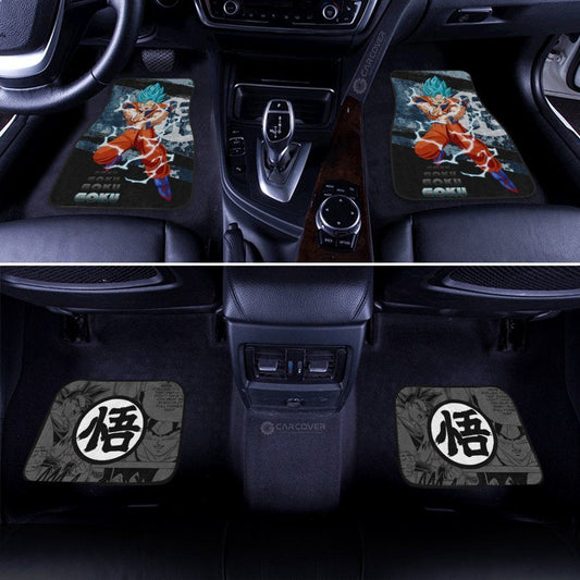 Goku Blue Car Floor Mats Custom Anime Dragon Ball Car Interior Accessories - Gearcarcover - 2