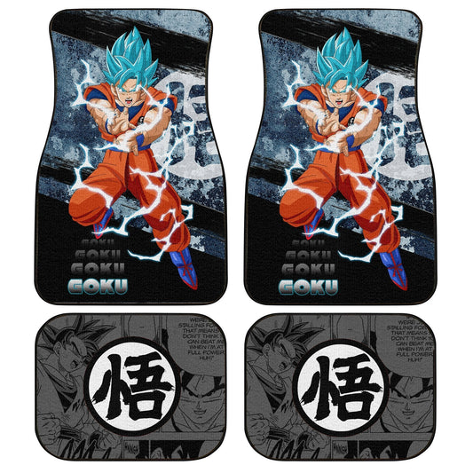 Goku Blue Car Floor Mats Custom Anime Dragon Ball Car Interior Accessories - Gearcarcover - 1