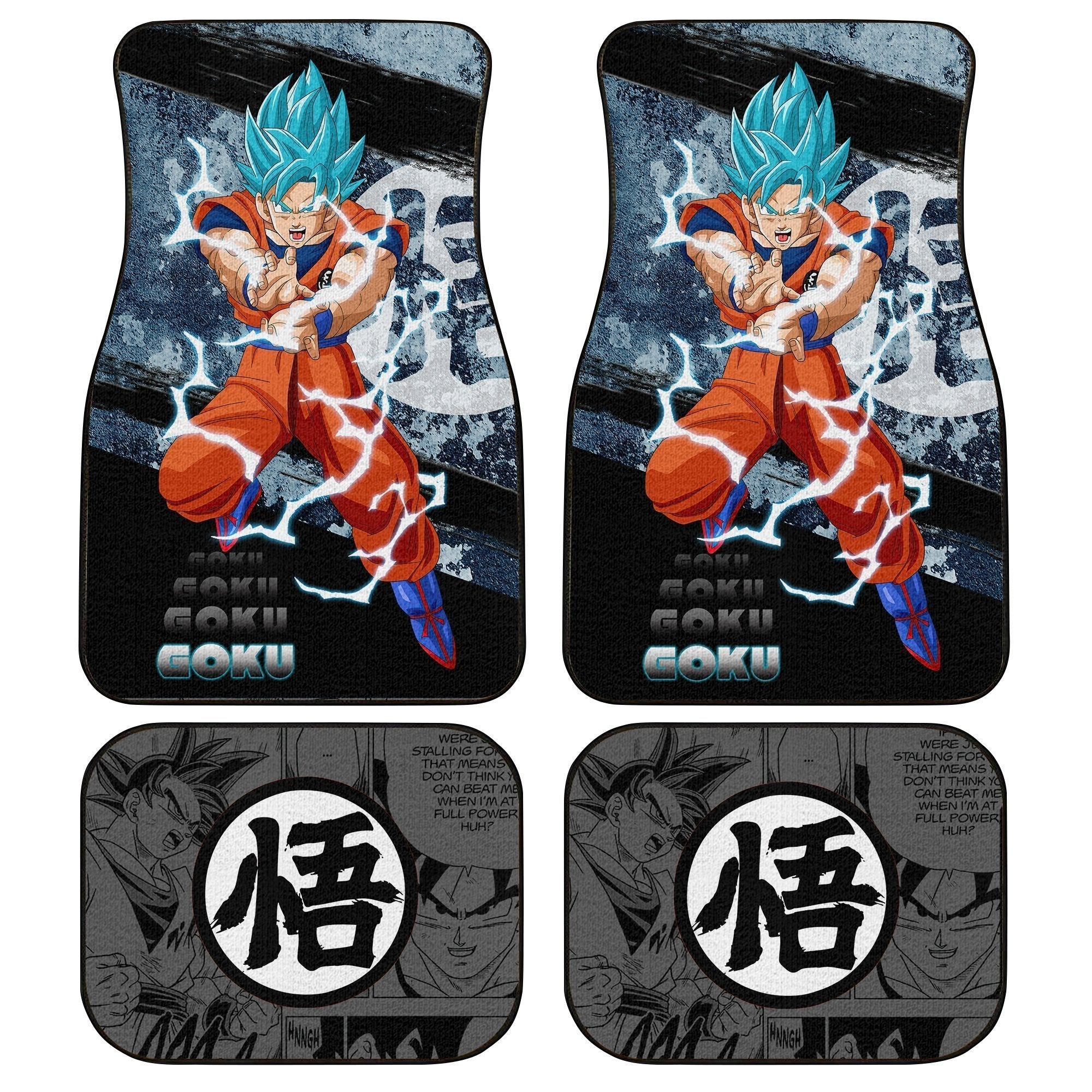 Goku Blue Car Floor Mats Custom Anime Dragon Ball Car Interior Accessories - Gearcarcover - 1