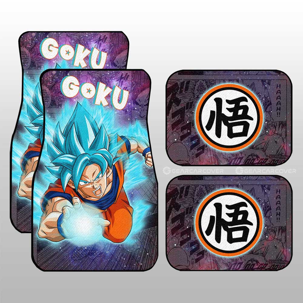 Goku Blue Car Floor Mats Custom Galaxy Style Dragon Ball Anime Car Accessories - Gearcarcover - 1