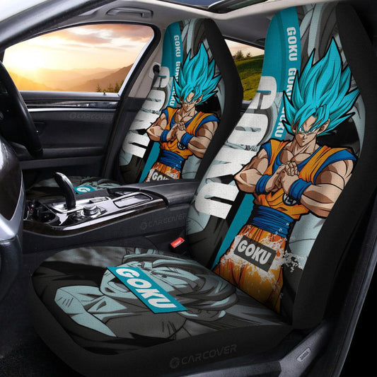 Goku Blue Car Seat Covers Custom Anime Dragon Ball Car Accessories - Gearcarcover - 2