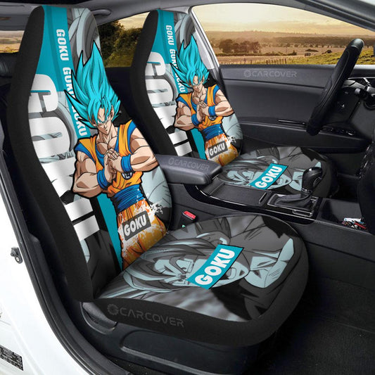 Goku Blue Car Seat Covers Custom Anime Dragon Ball Car Accessories - Gearcarcover - 1