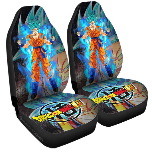 Goku Blue Car Seat Covers Custom Dragon Ball Anime Car Accessories - Gearcarcover - 2