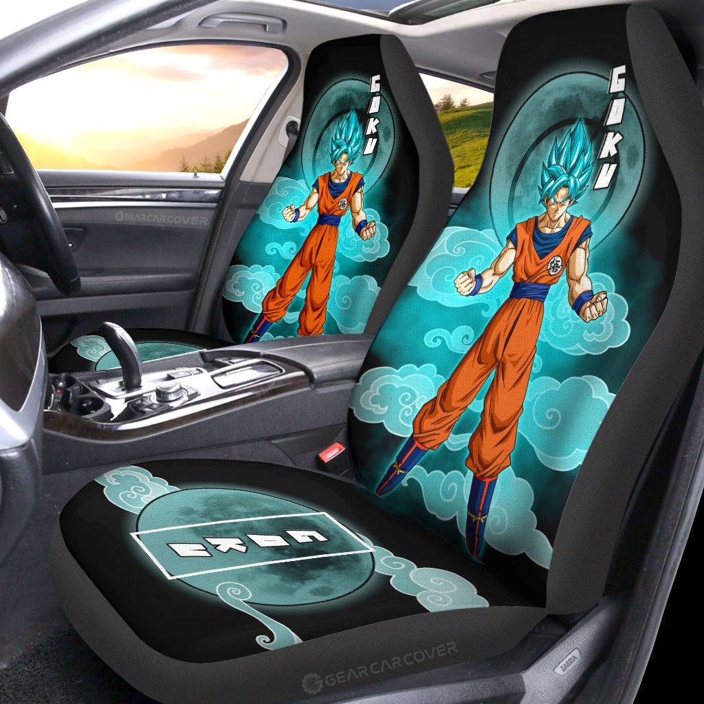 Goku Blue Car Seat Covers Custom Dragon Ball Anime Car Accessories - Gearcarcover - 2