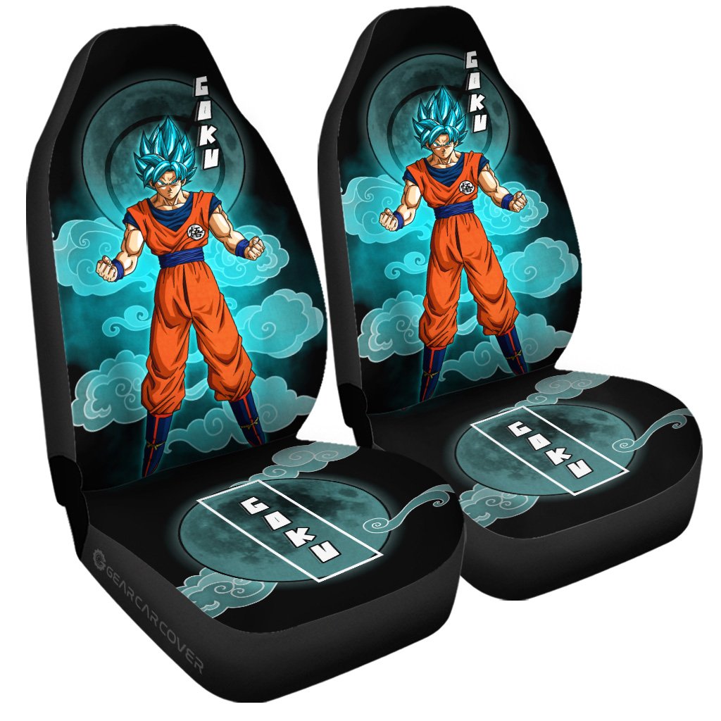 Goku Blue Car Seat Covers Custom Dragon Ball Anime Car Accessories - Gearcarcover - 3