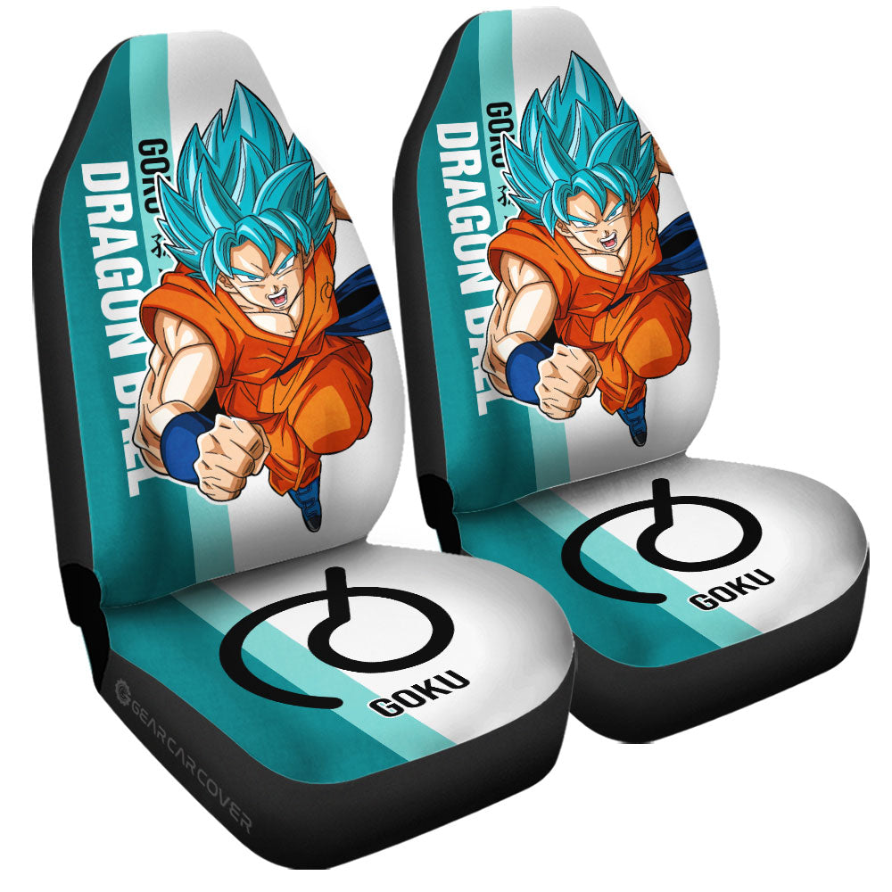 Goku Blue Car Seat Covers Custom Dragon Ball Car Accessories For Anime Fans - Gearcarcover - 3