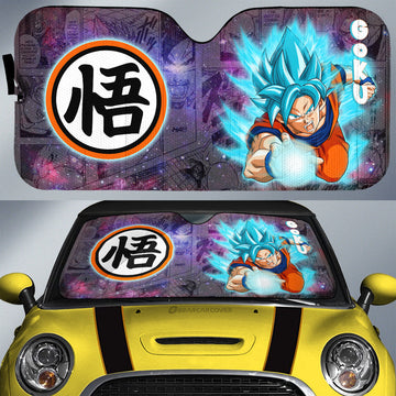 Goku Blue Car Sunshade Custom Dragon Ball Anime Car Accessories Galaxy Style - Gearcarcover - 1