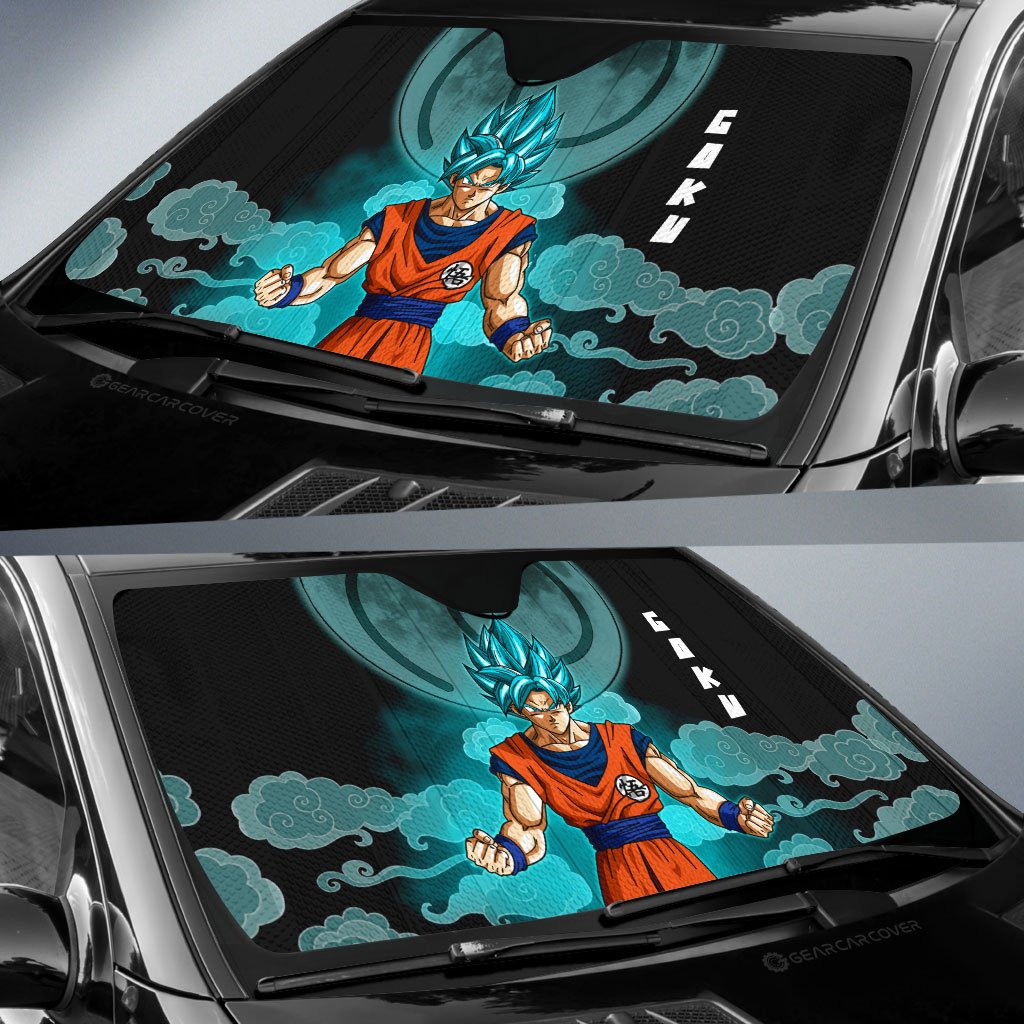 Goku Blue Car Sunshade Custom Dragon Ball Anime Car Accessories - Gearcarcover - 2