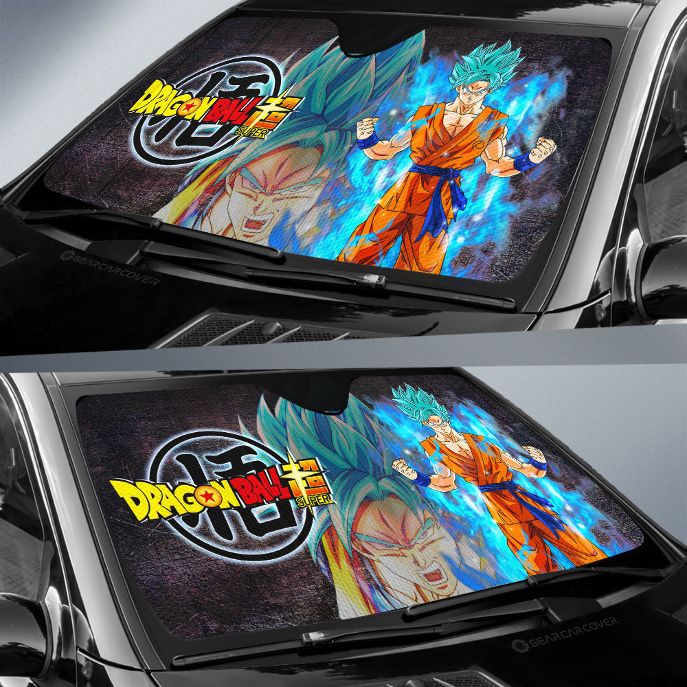 Goku Blue Car Sunshade Custom Dragon Ball Anime Car Interior Accessories - Gearcarcover - 3