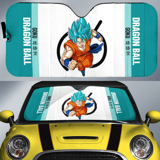 Goku Blue Car Sunshade Custom Dragon Ball Car Accessories For Anime Fans - Gearcarcover - 1