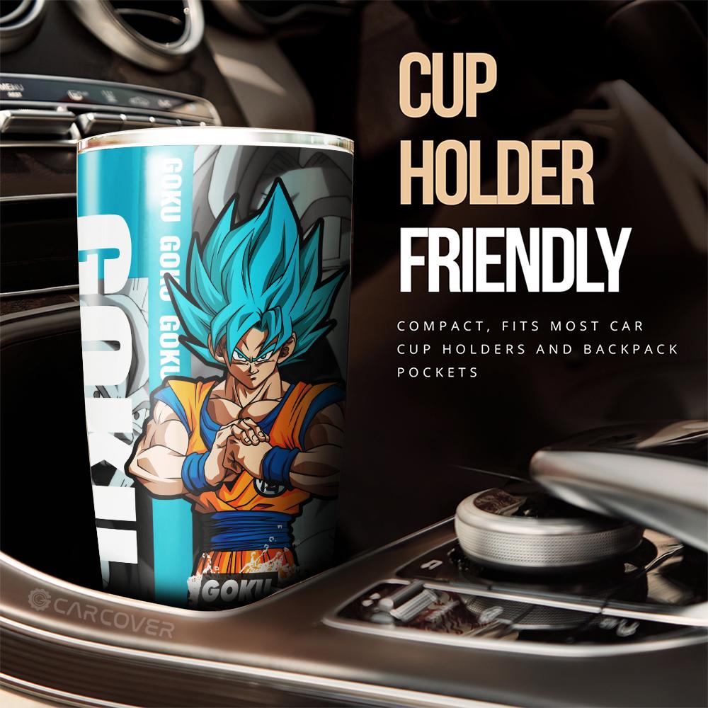 Goku Blue Tumbler Cup Custom Anime Dragon Ball Car Accessories - Gearcarcover - 2