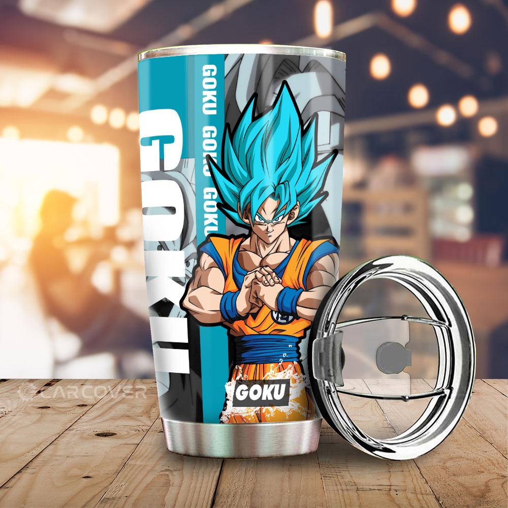 Goku Blue Tumbler Cup Custom Anime Dragon Ball Car Accessories - Gearcarcover - 1