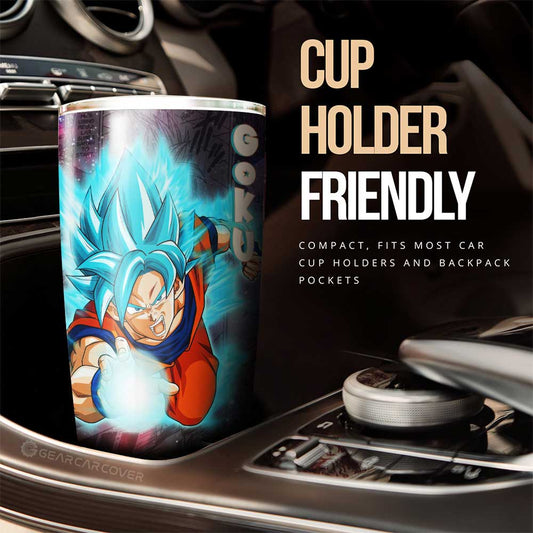 Goku Blue Tumbler Cup Custom Dragon Ball Anime Car Accessories Galaxy Style - Gearcarcover - 2