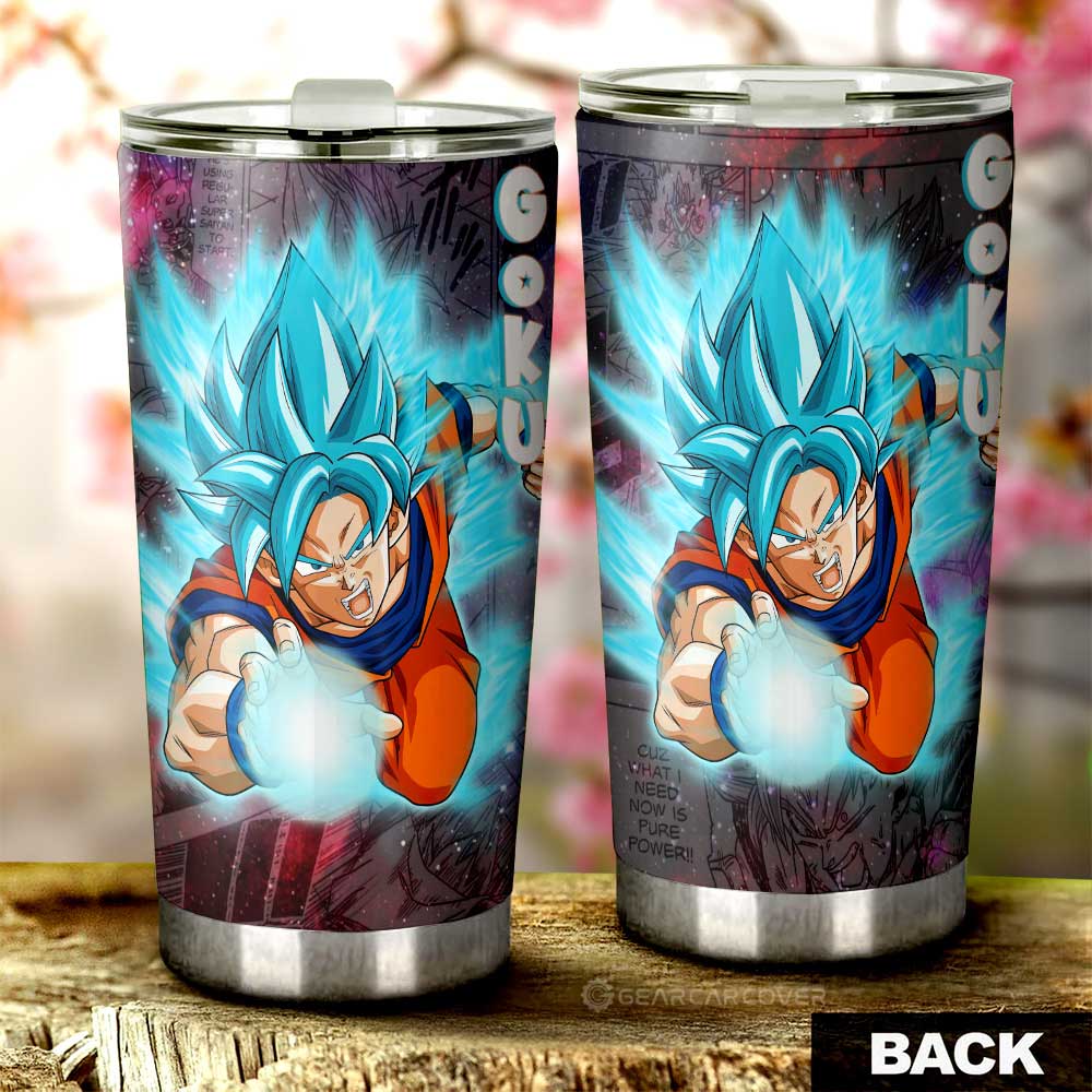 Goku Blue Tumbler Cup Custom Dragon Ball Anime Car Accessories Galaxy Style - Gearcarcover - 3