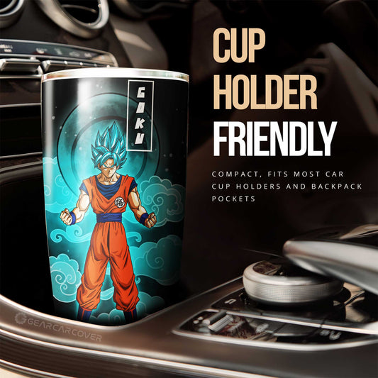 Goku Blue Tumbler Cup Custom Dragon Ball Anime Car Accessories - Gearcarcover - 2