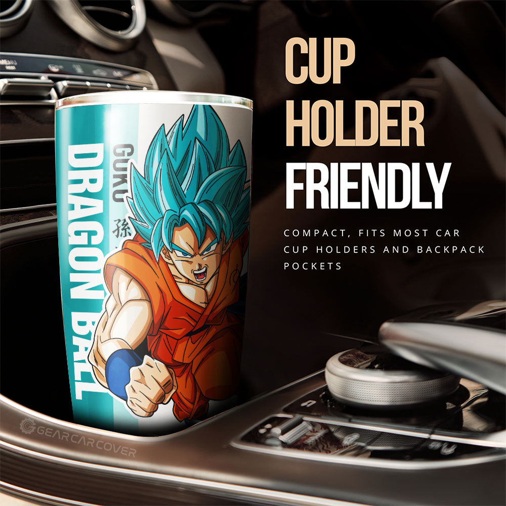 Goku Blue Tumbler Cup Custom Dragon Ball Car Accessories For Anime Fans - Gearcarcover - 2