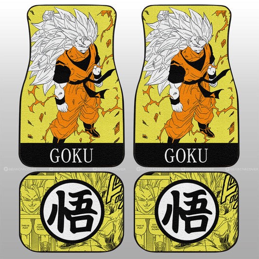 Goku SSJ Car Floor Mats Custom Dragon Ball Anime Manga Color Style - Gearcarcover - 2