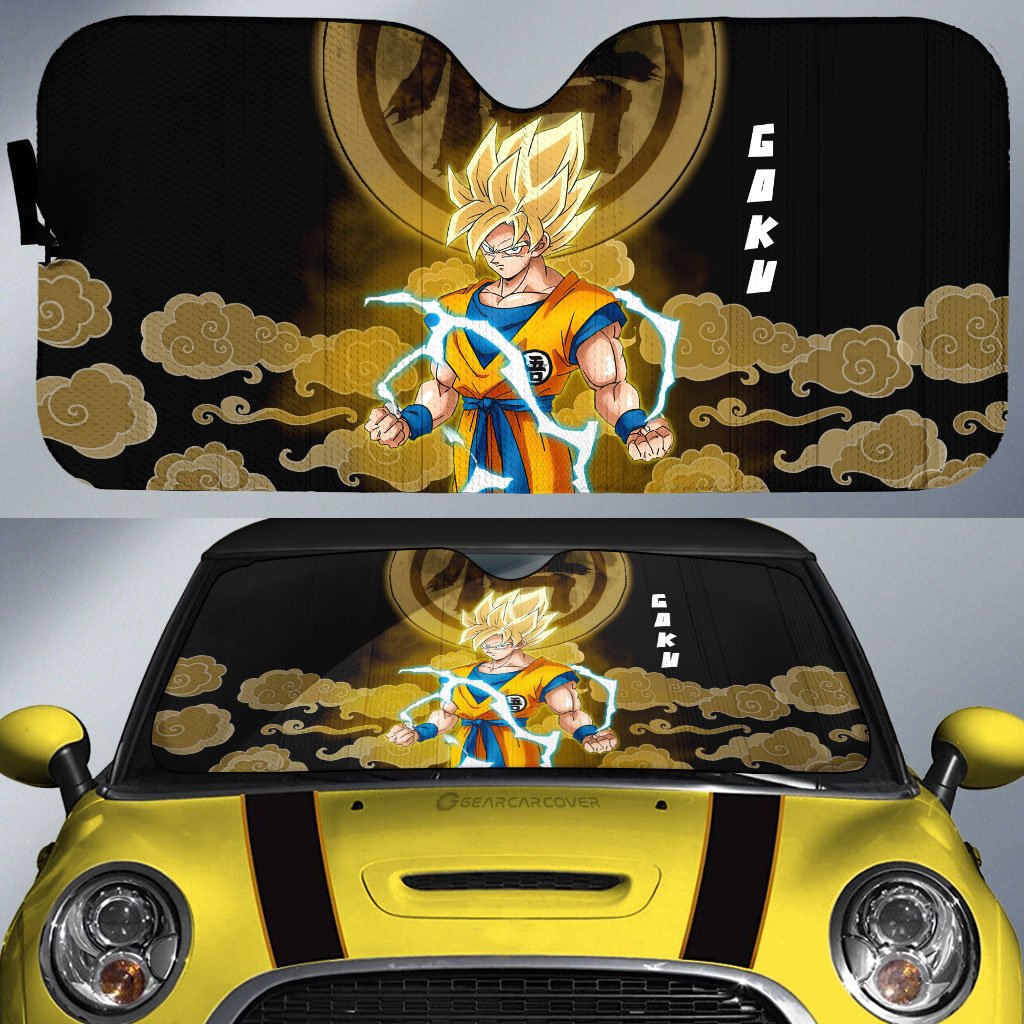 Goku SSJ Car Sunshade Custom Anime Dragon Ball Car Accessories - Gearcarcover - 1