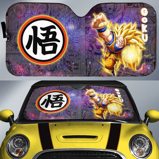 Goku SSJ Car Sunshade Custom Dragon Ball Anime Car Accessories Galaxy Style - Gearcarcover - 1