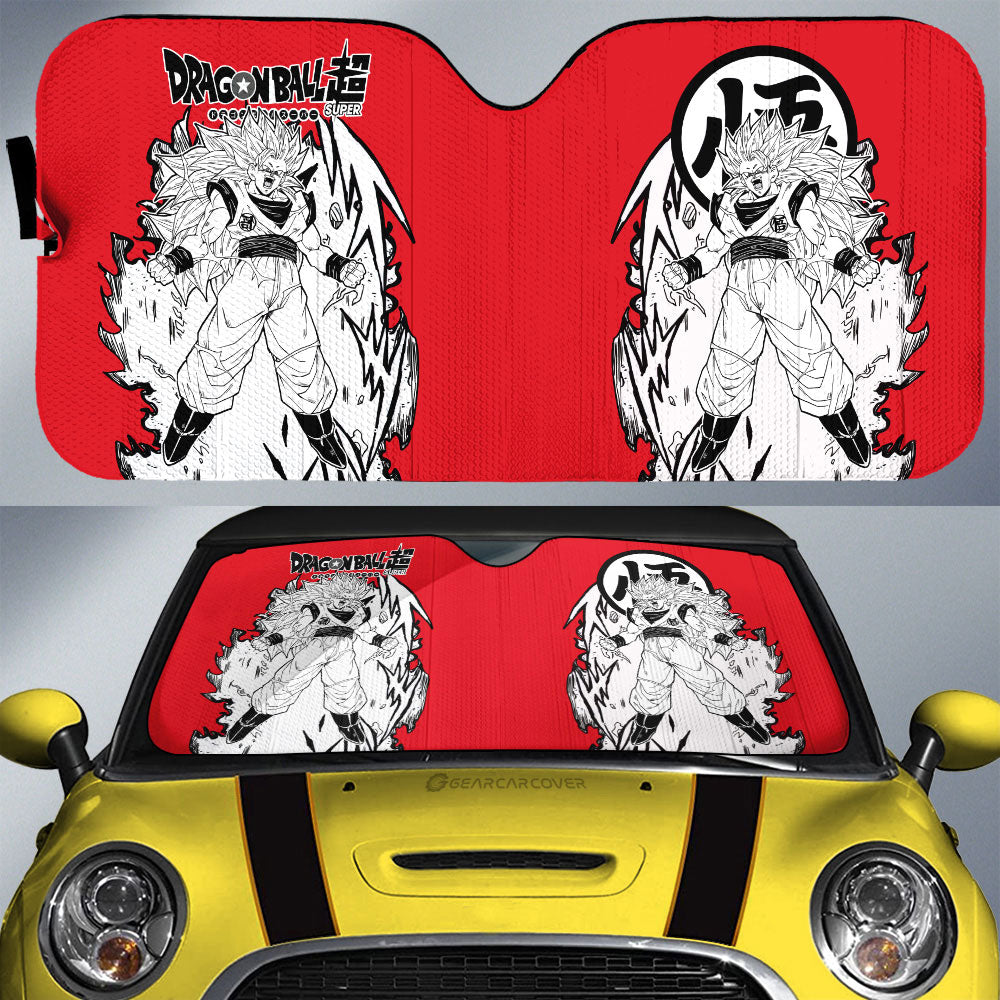 Goku SSJ Car Sunshade Custom Dragon Ball Anime Car Accessories Manga Style For Fans - Gearcarcover - 1