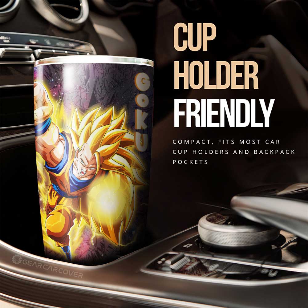 Goku SSJ Tumbler Cup Custom Dragon Ball Anime Car Accessories Galaxy Style - Gearcarcover - 2