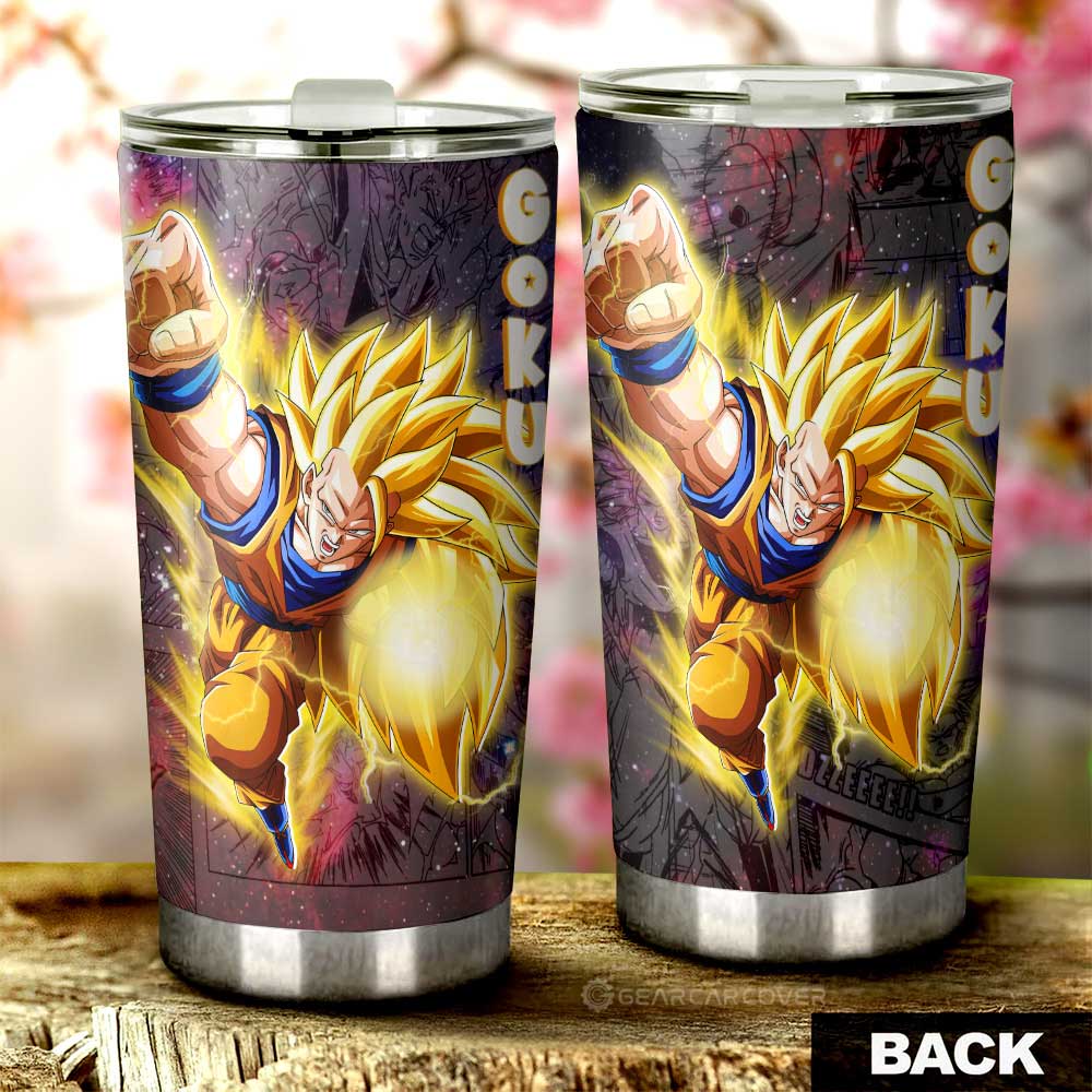 Goku SSJ Tumbler Cup Custom Dragon Ball Anime Car Accessories Galaxy Style - Gearcarcover - 3