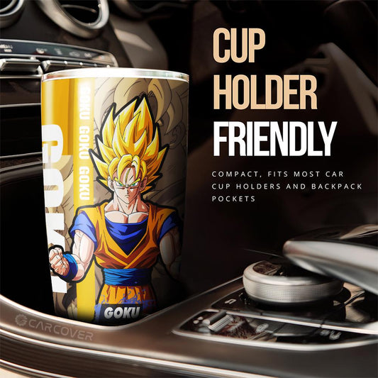 Goku SSJ Tumbler Cup Custom Dragon Ball Anime Car Accessories - Gearcarcover - 2