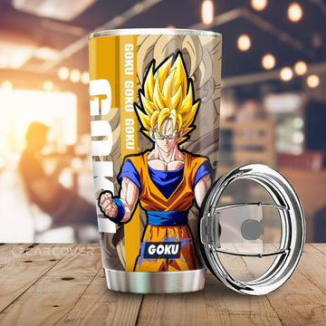 Goku SSJ Tumbler Cup Custom Dragon Ball Anime Car Accessories - Gearcarcover - 1