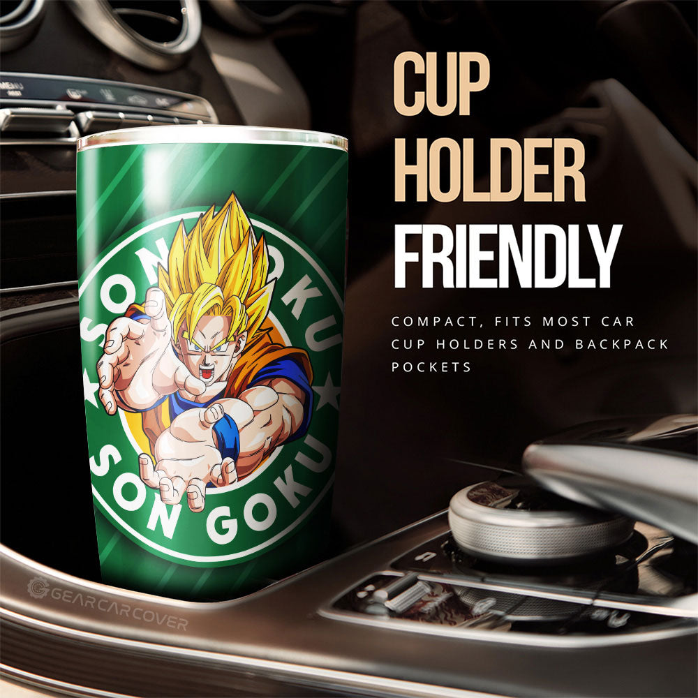 Goku SSJ Tumbler Cup Custom Dragon Ball Anime Car Accessories - Gearcarcover - 2