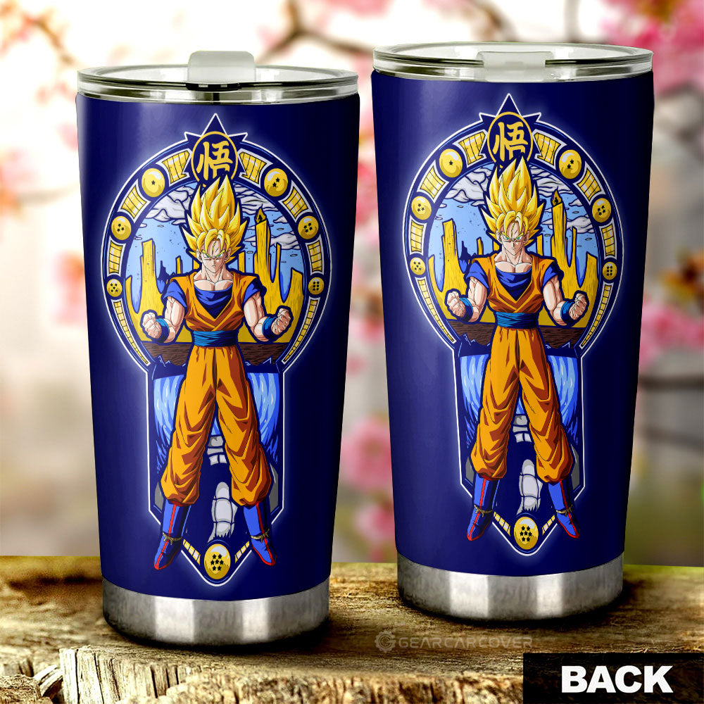 Goku SSJ Tumbler Cup Custom Dragon Ball Car Interior Accessories - Gearcarcover - 2