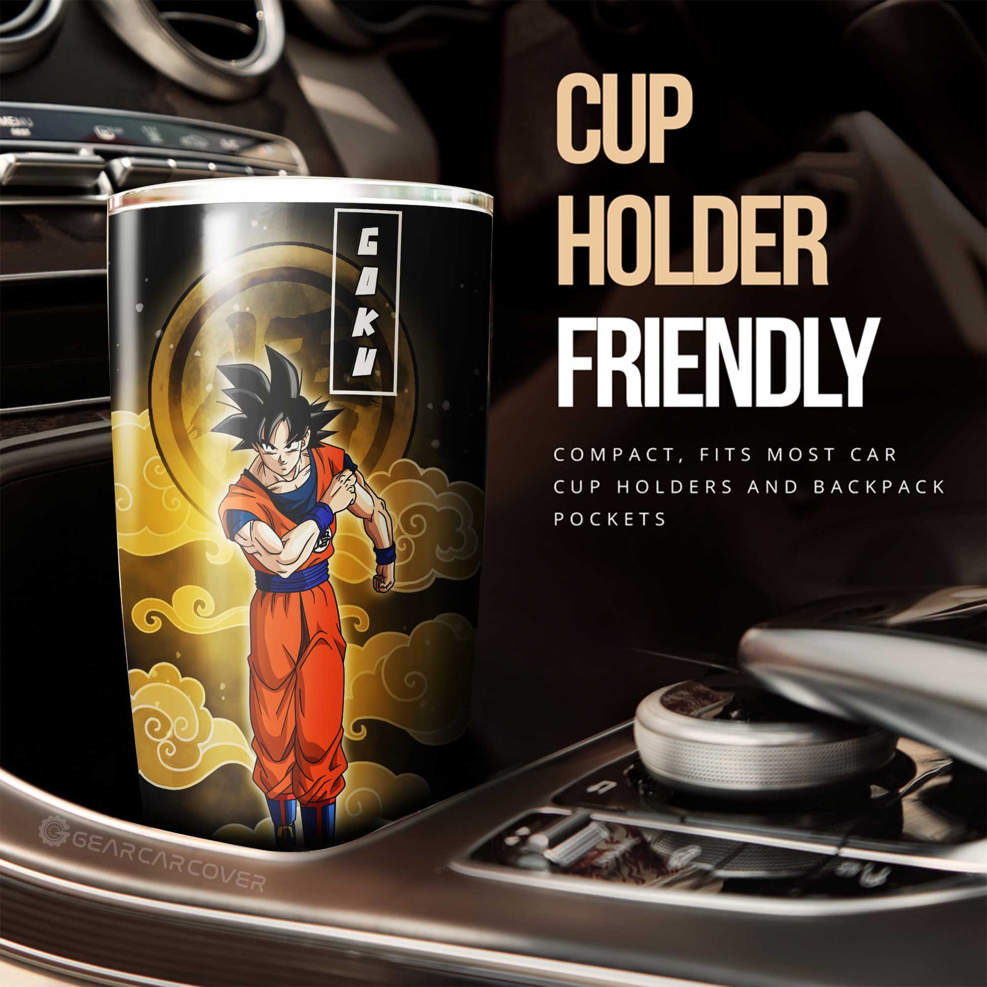 Goku Tumbler Cup Custom Dragon Ball Anime Car Interior Accessories - Gearcarcover - 2