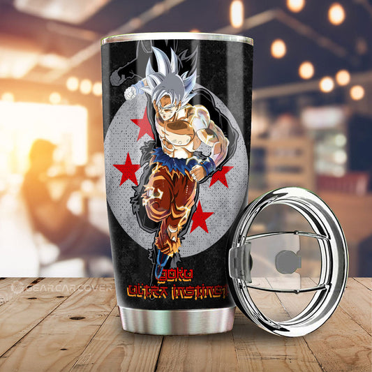 Goku Ultra Instinct Tumbler Cup Custom Dragon Ball Car Accessories - Gearcarcover - 2