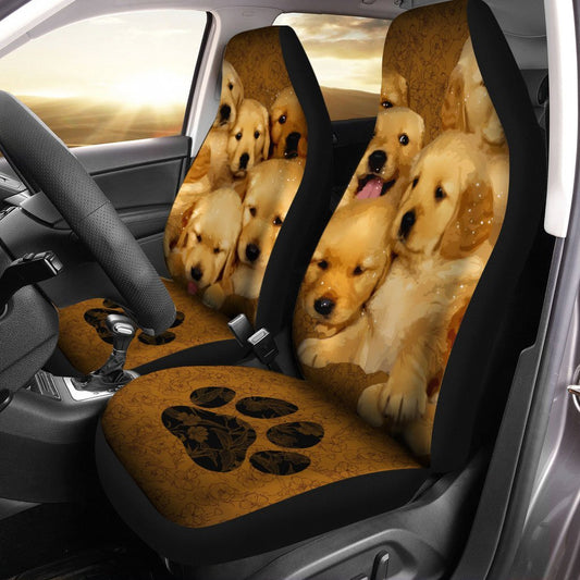 Golden Retriever Car Seat Covers Custom Puppies Dog Car Accessories - Gearcarcover - 2