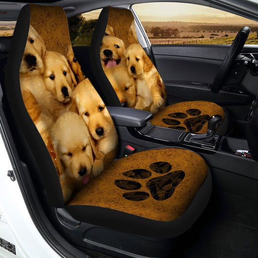 Golden Retriever Car Seat Covers Custom Puppies Dog Car Accessories - Gearcarcover - 1