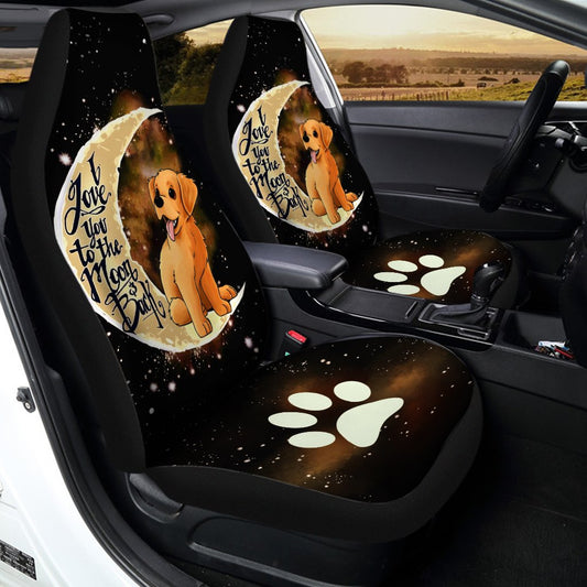 Golden Retriever Car Seat Covers I Love You To The Moon and Back Cute Car Accessories - Gearcarcover - 2