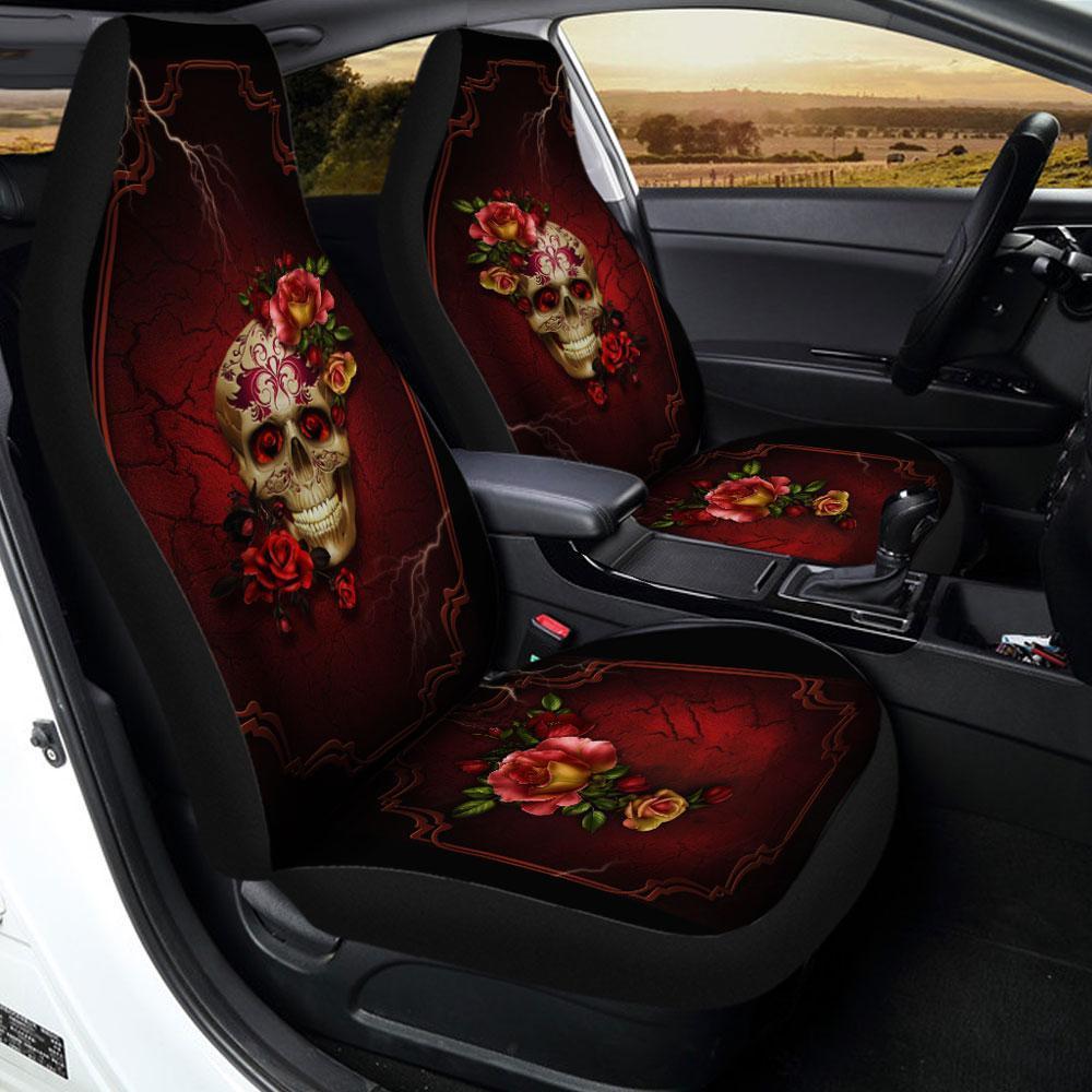 Gothic Floral Rose Car Seat Covers Custom Car Accessories