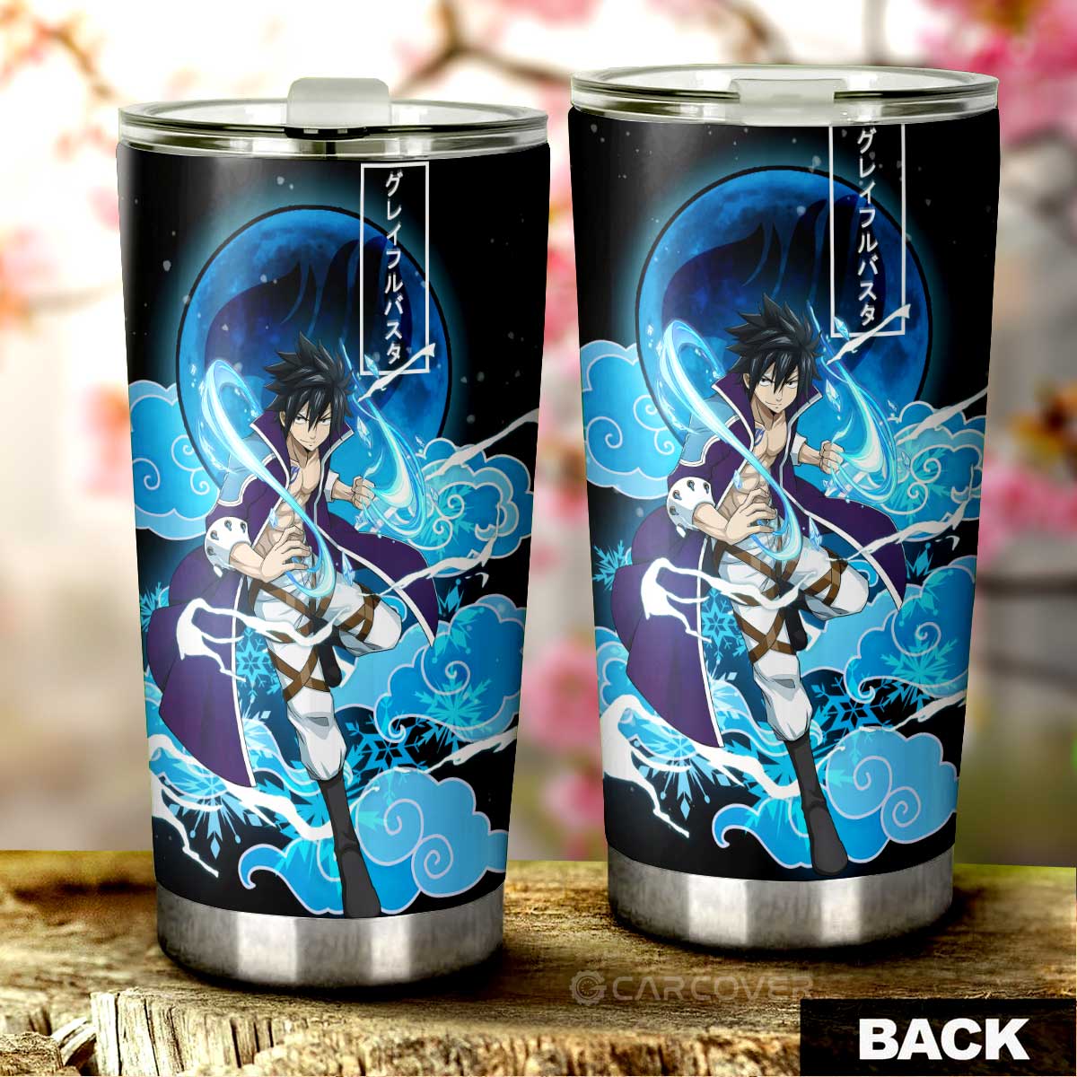 Gray Tumbler Cup Custom Anime Fairy Tail Car Accessories - Gearcarcover - 3