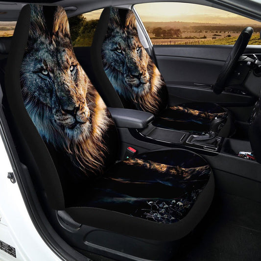 Great Dad Lion Car Seat Covers Custom Car Accessories Gift For Dad - Gearcarcover - 2